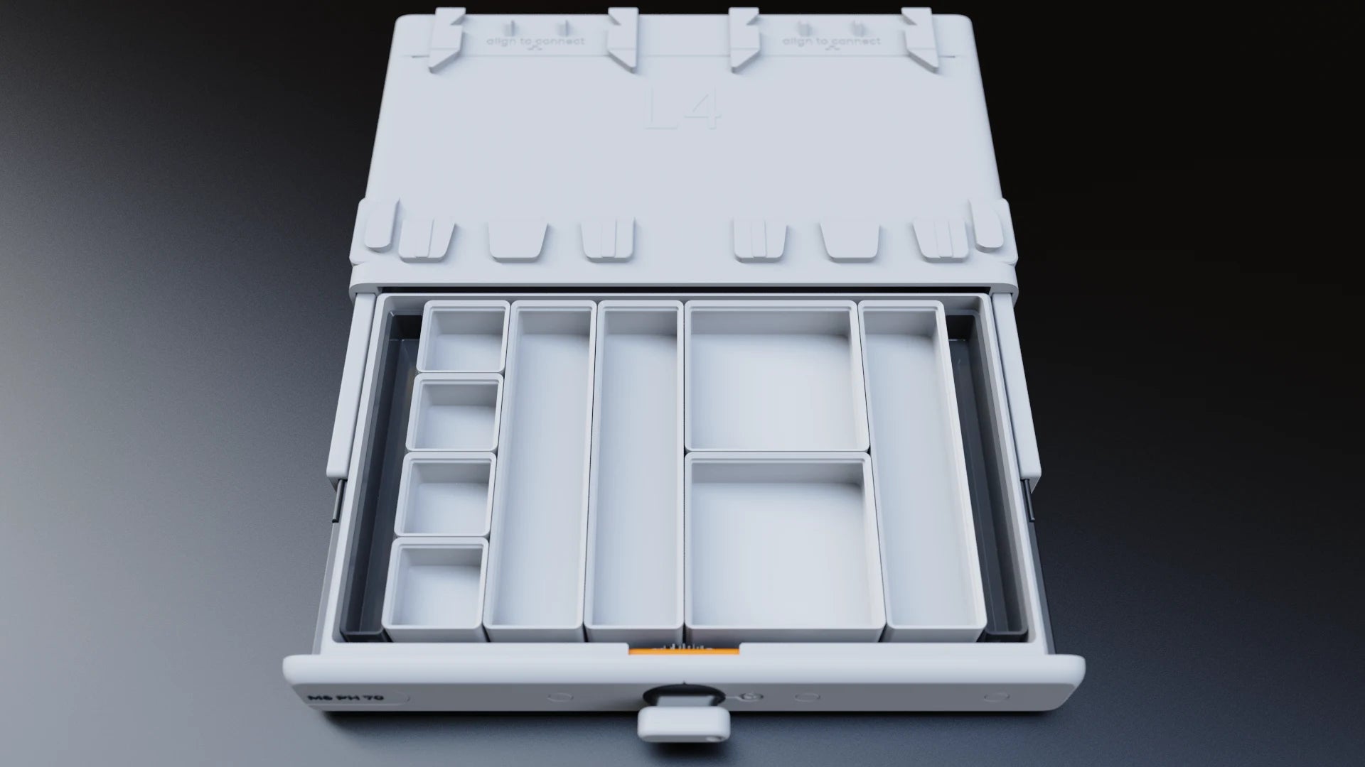 Drawer with mixed removable bins