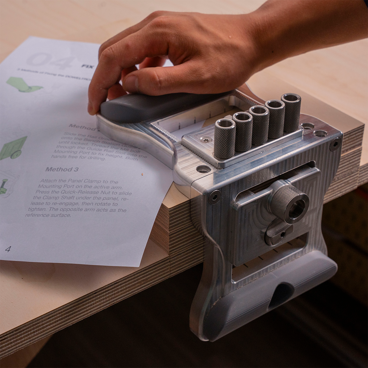 Doweltron panel joinery jig